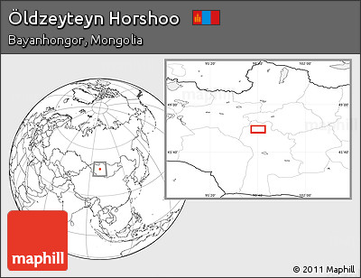 Blank Location Map of Öldzeyteyn Horshoo