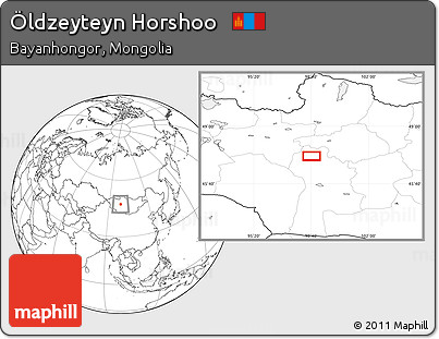 Blank Location Map of Öldzeyteyn Horshoo