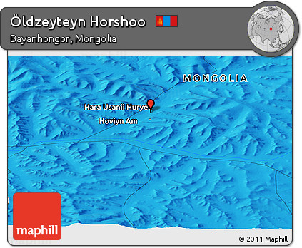 Political Panoramic Map of Öldzeyteyn Horshoo