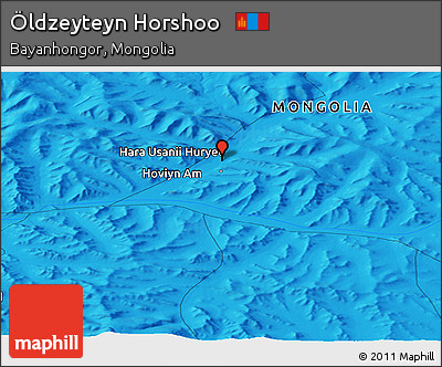 Political Panoramic Map of Öldzeyteyn Horshoo