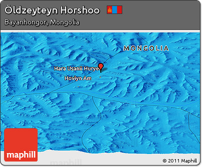 Political Panoramic Map of Öldzeyteyn Horshoo