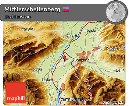 Physical 3D Map of Mittlerschellenberg