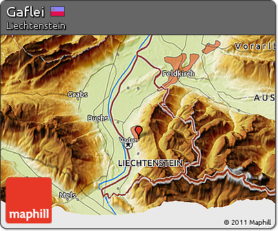 Physical 3D Map of Gaflei