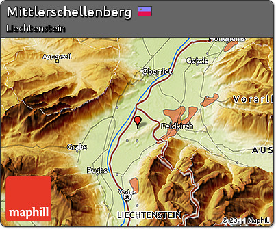 Physical 3D Map of Mittlerschellenberg