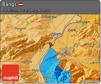 Political 3D Map of Bangs