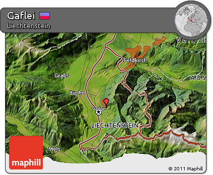 Satellite 3D Map of Gaflei