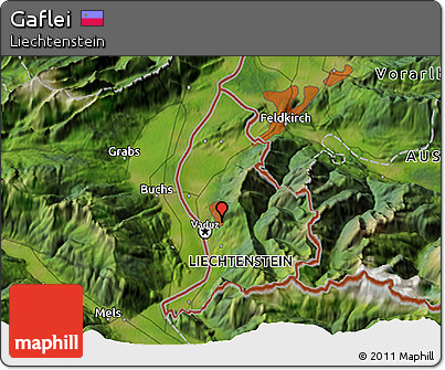 Satellite 3D Map of Gaflei