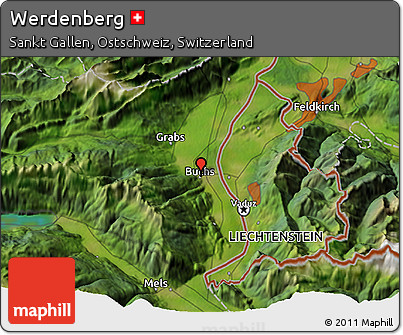Satellite 3D Map of Werdenberg