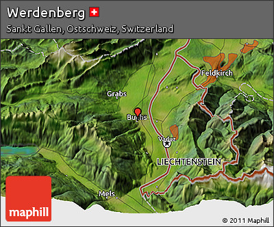 Satellite 3D Map of Werdenberg