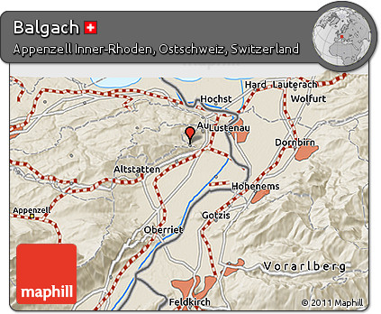 Shaded Relief 3D Map of Balgach