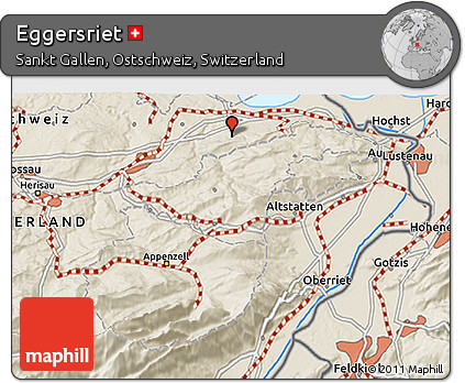 Shaded Relief 3D Map of Eggersriet