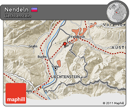Shaded Relief 3D Map of Nendeln