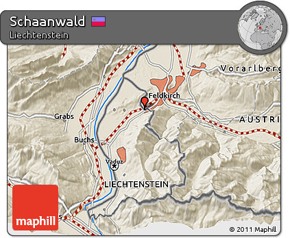 Shaded Relief 3D Map of Schaanwald
