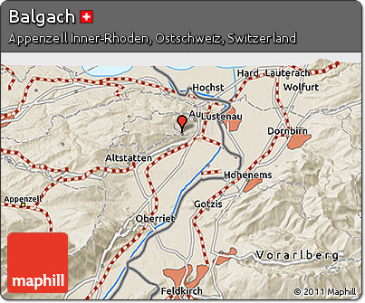 Shaded Relief 3D Map of Balgach
