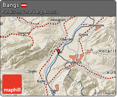 Shaded Relief 3D Map of Bangs