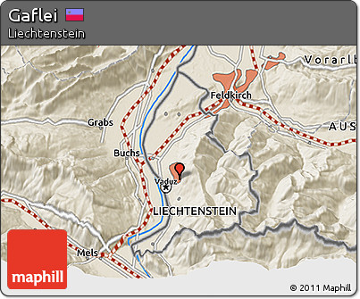 Shaded Relief 3D Map of Gaflei