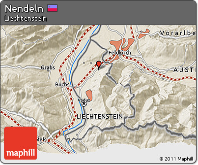Shaded Relief 3D Map of Nendeln