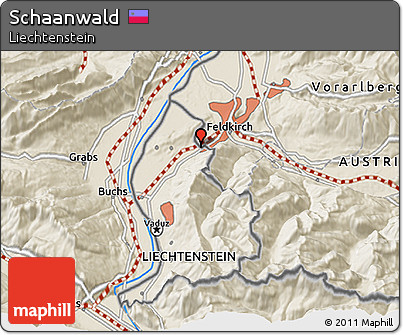 Shaded Relief 3D Map of Schaanwald