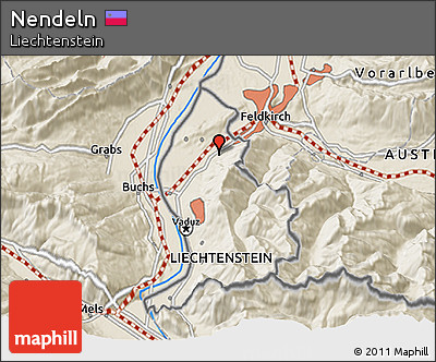 Shaded Relief 3D Map of Nendeln