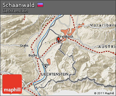 Shaded Relief 3D Map of Schaanwald