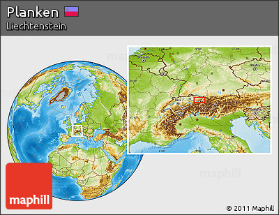 Physical Location Map of Planken