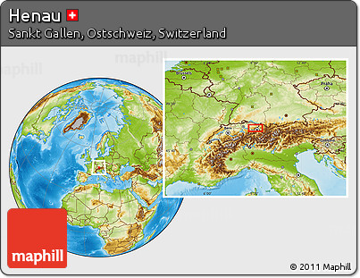 Physical Location Map of Henau