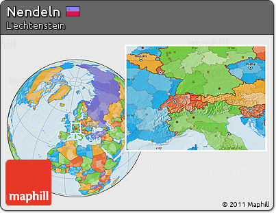 Political Location Map of Nendeln