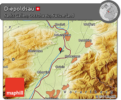 Physical Map of Diepoldsau