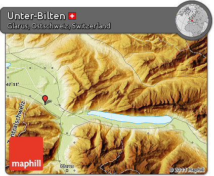 Physical Map of Unter-Bilten