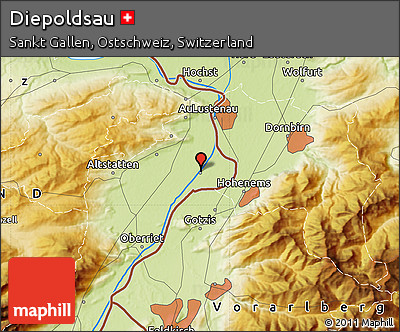 Physical Map of Diepoldsau