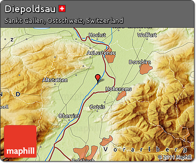 Physical Map of Diepoldsau