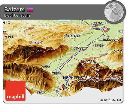 Physical Panoramic Map of Balzers