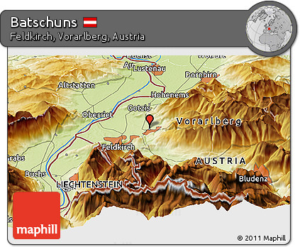 Physical Panoramic Map of Batschuns