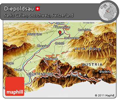 Physical Panoramic Map of Diepoldsau