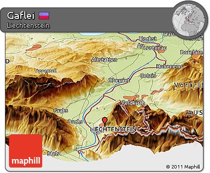 Physical Panoramic Map of Gaflei