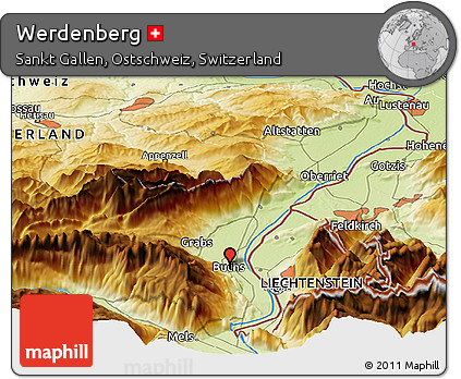 Physical Panoramic Map of Werdenberg