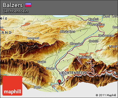 Physical Panoramic Map of Balzers