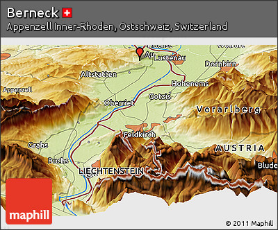 Physical Panoramic Map of Berneck