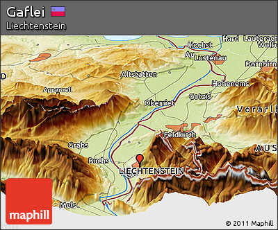 Physical Panoramic Map of Gaflei