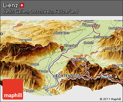 Physical Panoramic Map of Lienz