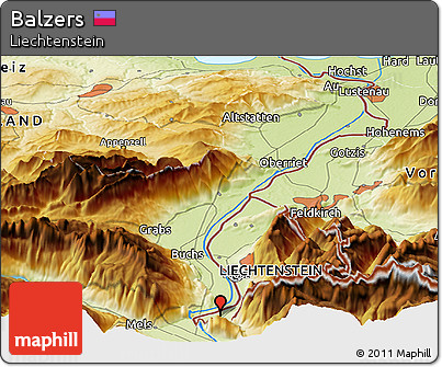 Physical Panoramic Map of Balzers