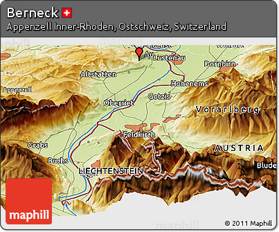 Physical Panoramic Map of Berneck