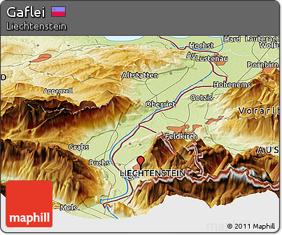 Physical Panoramic Map of Gaflei