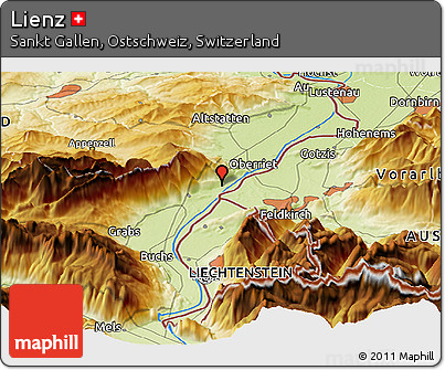 Physical Panoramic Map of Lienz