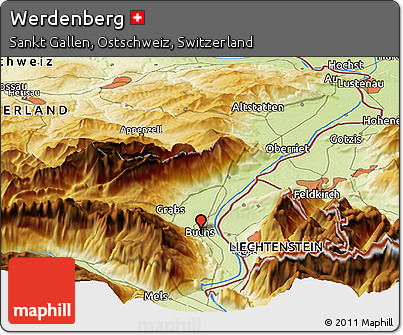 Physical Panoramic Map of Werdenberg