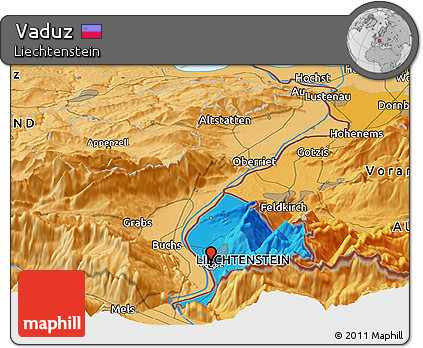 Political Panoramic Map of Vaduz