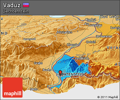 Political Panoramic Map of Vaduz