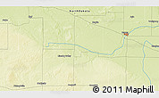 Physical 3D Map of the area around 47° 41' 6" N, 100° 13' 29" W