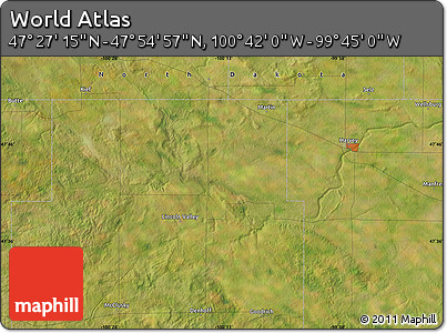 Satellite Map of the Area around 47° 41' 6" N, 100° 13' 29" W
