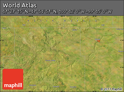 Satellite Map of the Area around 47° 41' 6" N, 100° 13' 29" W